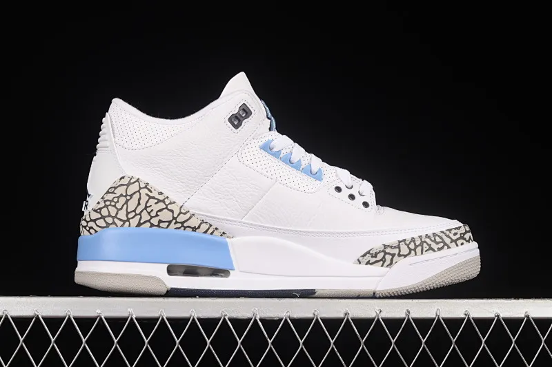 All categories Air Jordan Jordan series basketball shoes Air Jordan 3 foreign trade version Air Jordan 3 UNC AJ3 Joe 3 North Carolina blue white burst blue crack mid-basketball sneakers CT8532-104